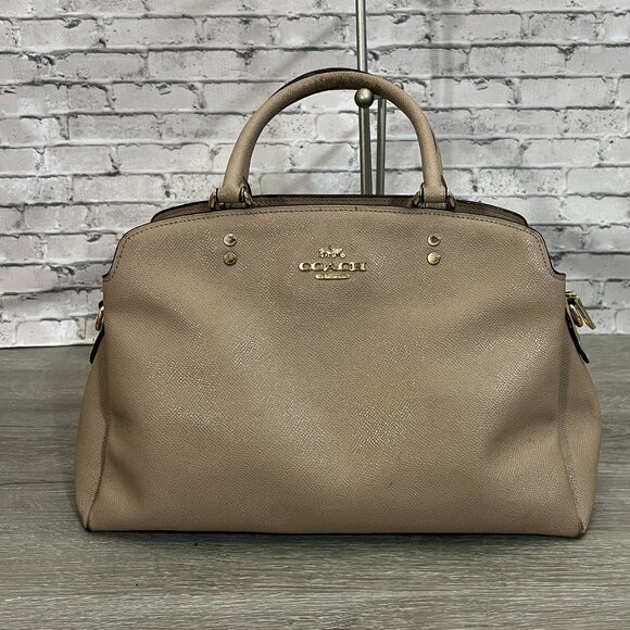 Coach Handbags - COACH LILLIE Taupe/Gold CARRYALL Purse